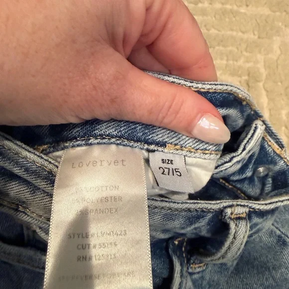 Lovervet by Vervet Distressed Light Blue Flare Jeans - Women size 27 - Picture 5 of 5